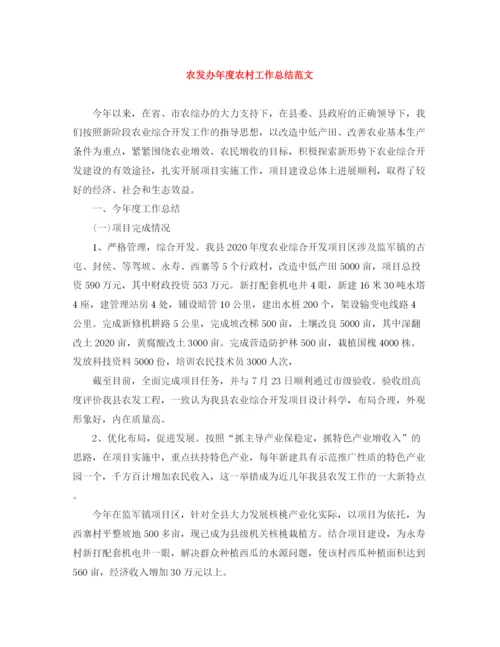 精编之农发办年度农村工作总结范文.docx