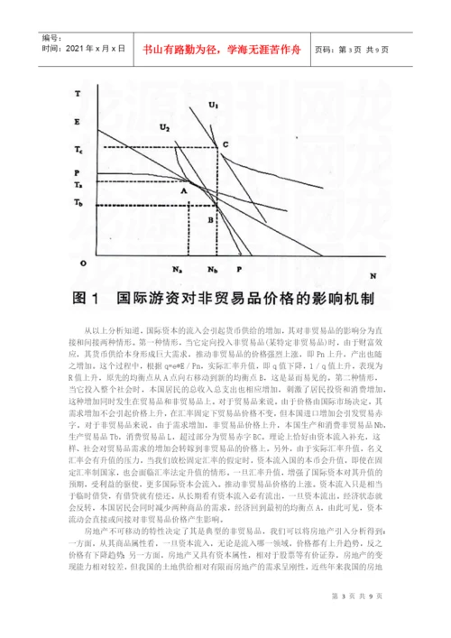 房地产价格论文-国际游资冲击对我国房地产价格影响探析.docx