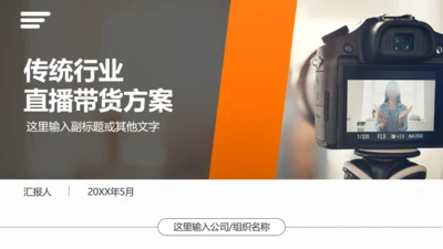 直播带货摄相机照相机通用PPT模板