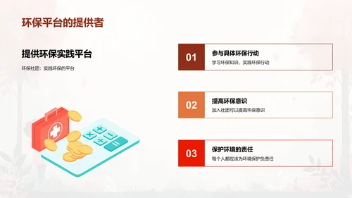 环保社团活动汇报PPT模板