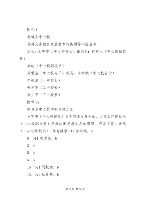 亳城乡中心校创建义务教育发展基本均衡县实施方案.docx