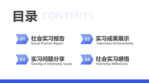 大学生社会实习报告社会实践报告通用PPT模版