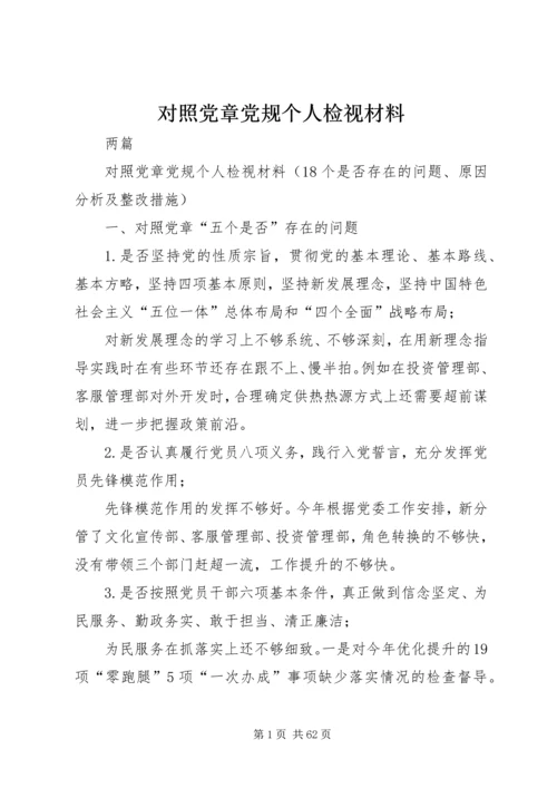 对照党章党规个人检视材料.docx