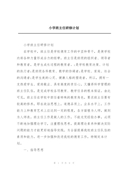 小学班主任研修计划.docx