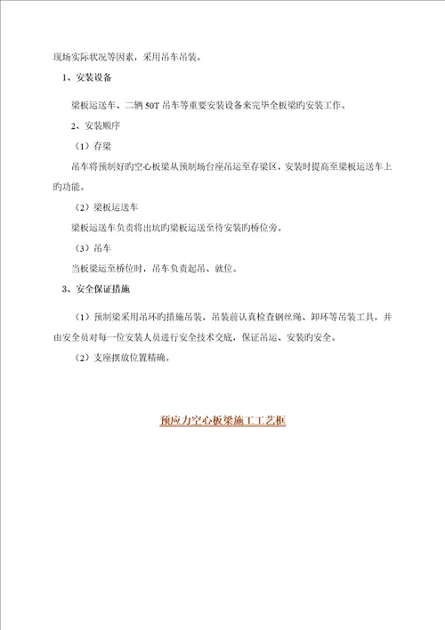 后张法空心板梁预制施工方案