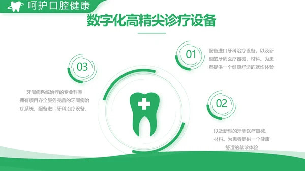 绿色简约牙科口腔工作总结动态PPT
