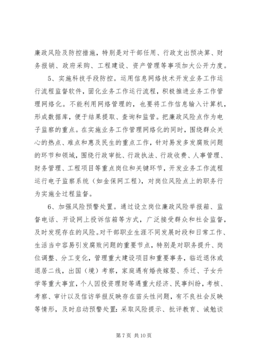 人保局廉政风险防控实施方案.docx