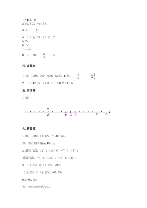 北京版小学六年级下册数学期末综合素养测试卷及完整答案1套.docx