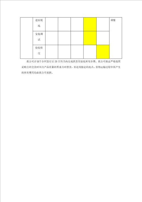 供货方案供货计划