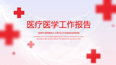 医疗红十字红色大气红十字会医疗工作总结PPT