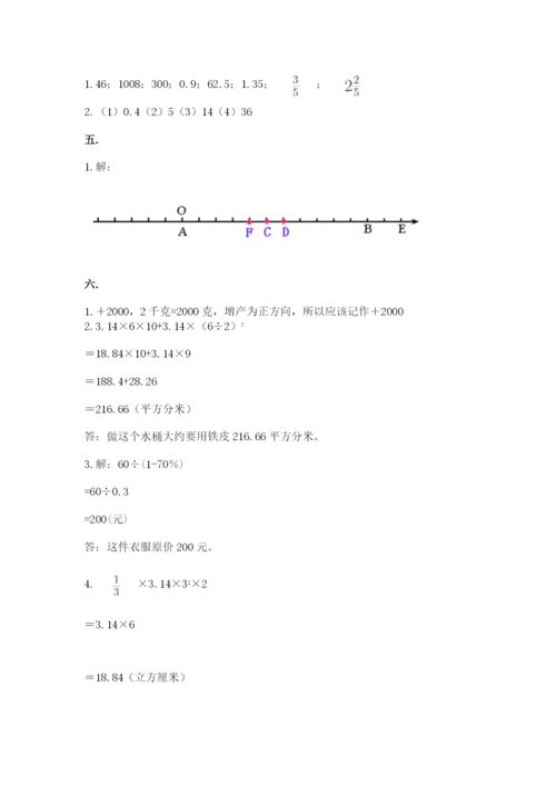 苏教版六年级数学小升初试卷（满分必刷）.docx