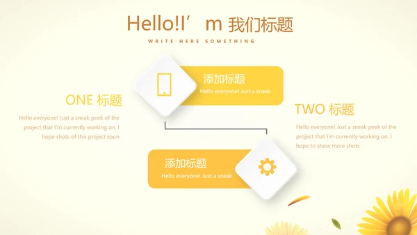 手绘向日葵心理健康教育心得体会动态PPT模板