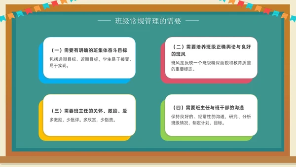 班主任班级管理培训黑板绿植清新卡通教师培训班级管理教师培训