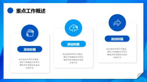 翻页创意蓝色简约风工作总结汇报通用PPT模板
