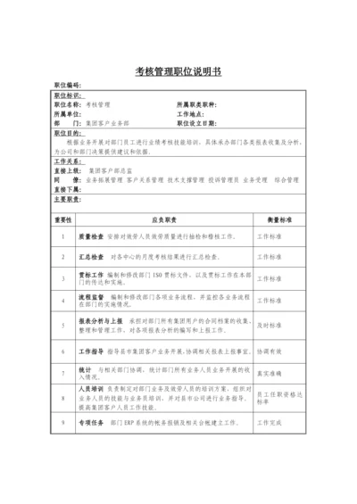 考核管理岗位说明书.docx