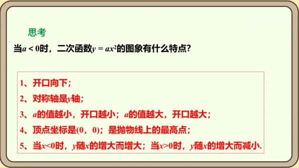 人教版数学九年级上册22.1.2  二次函数y=ax2的图象和性质课件（共32张PPT）
