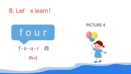 简约卡通一年级《Numbers》英语课件PPT模板
