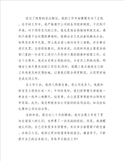 公司新员工试用期工作总结模板工作总结范文