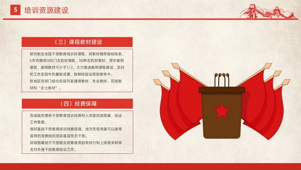 红色简约党政党建党课城市剪影全国干部教育培训规划动态PPT干部培训