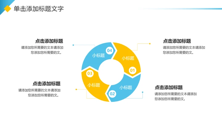 蓝黄色简约风大学生小组项目报告PPT模板