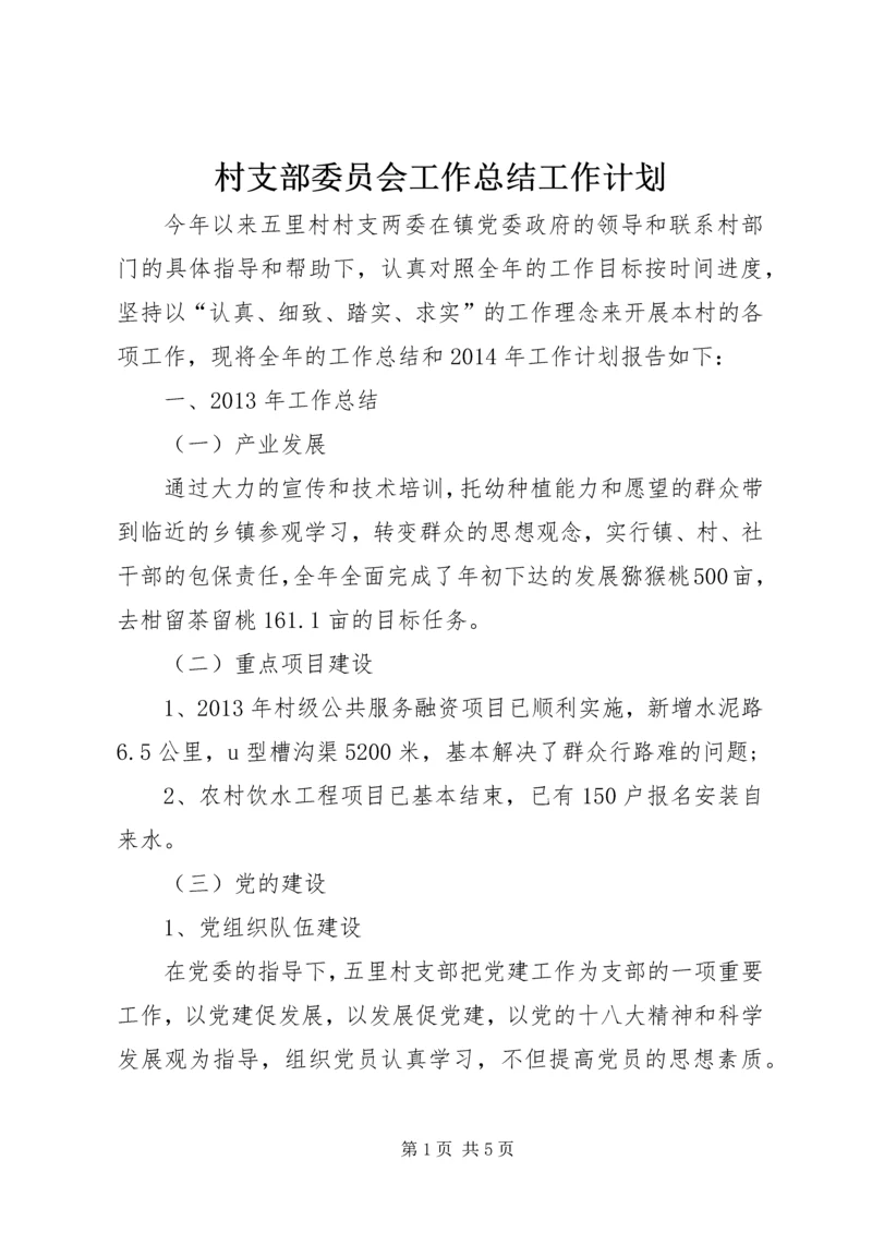 村支部委员会工作总结工作计划.docx