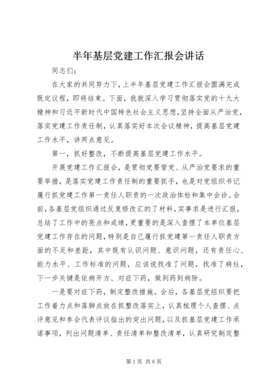 半年基层党建工作汇报会讲话.docx