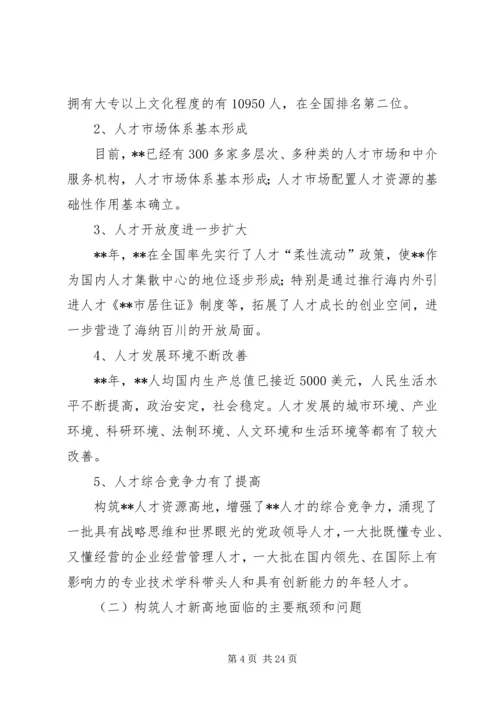 政府加快人才新高地建设行动计划.docx