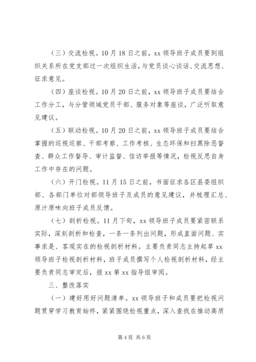 领导班子“不忘初心、牢记使命”主题教育检视问题工作方案.docx