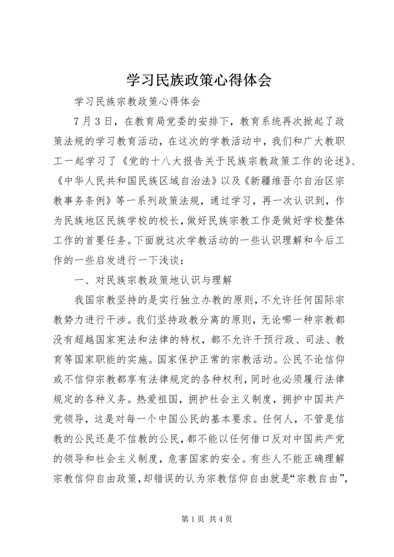 学习民族政策心得体会 (4).docx