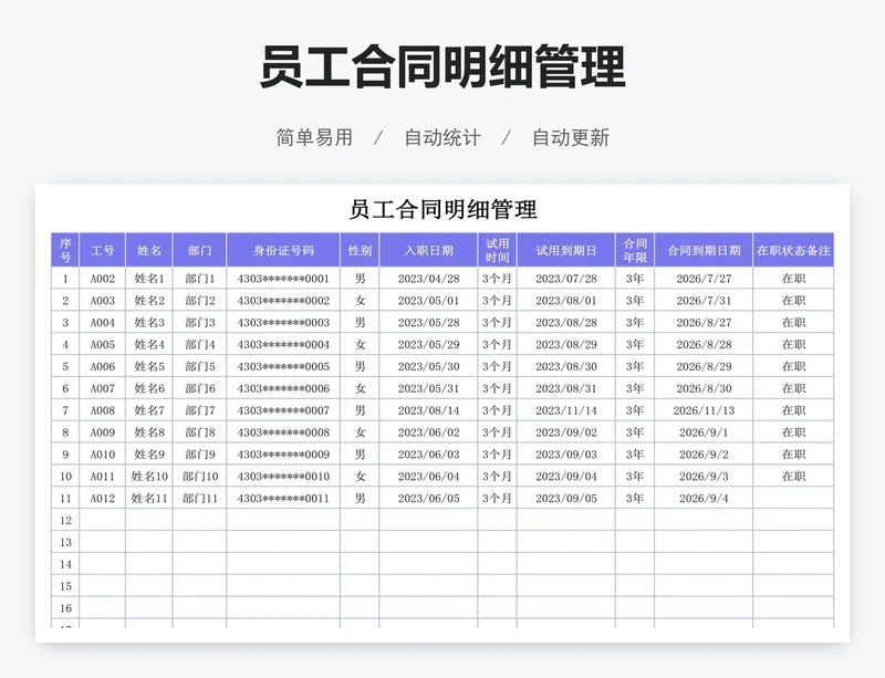 员工合同明细管理