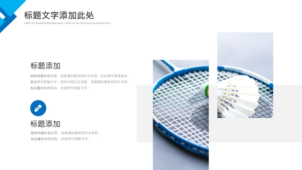 羽毛球比赛协会教学生产企业总结PPT模板