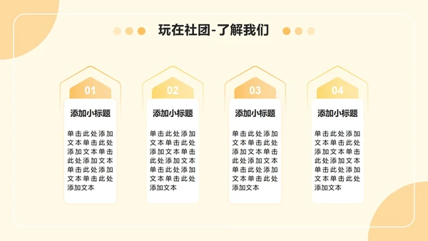 黄色小清新风社团迎新介绍欢迎新同学PPT模板