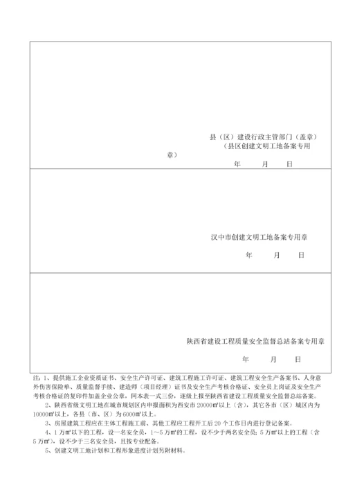 陕西省文明工地(房建工程)备案表.docx