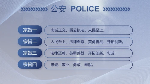 蓝色大气公安警察工作总结计划PPT