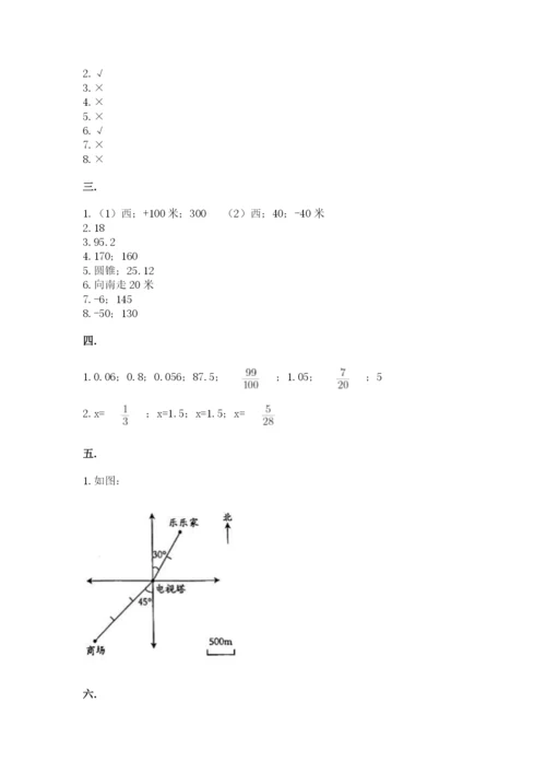 小学毕业班数学检测卷及答案（新）.docx