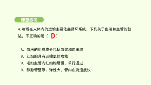 第四单元-第四章-第二节-血流的管道——血管课件-2024-2025学年七年级生物下学期人教版(20