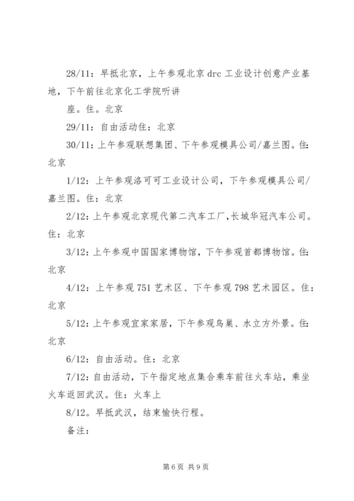 考察人员行程安排.docx