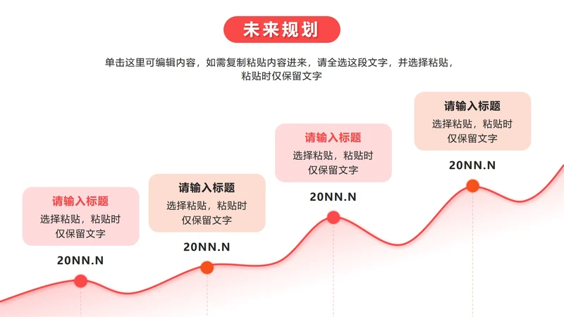 未来规划 - 粉橙色渐变时间轴PPT内页