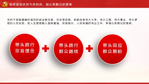带头转变作风争做五个表率争做合格党员党课