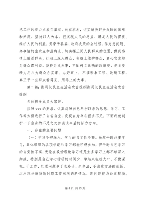 副县长民主生活会发言提纲.docx