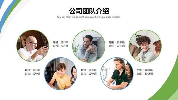 商务公司团队人物介绍PPT模板