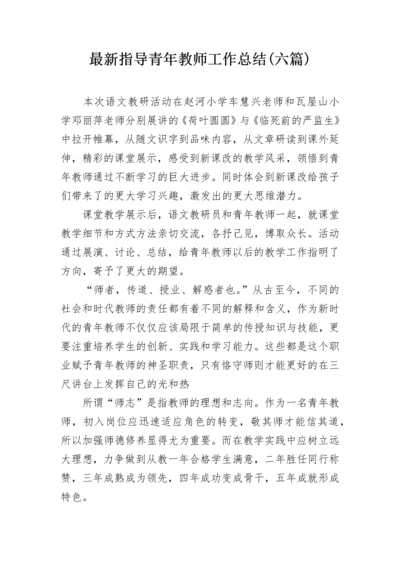最新指导青年教师工作总结(六篇).docx