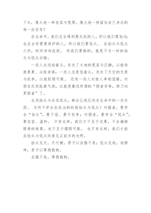 抬头与低头-议论文.docx