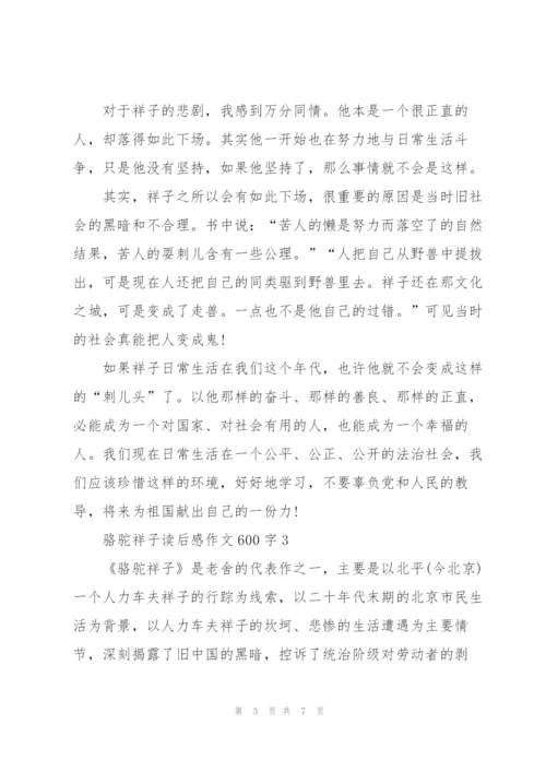 骆驼祥子读后感作文600字5篇.docx