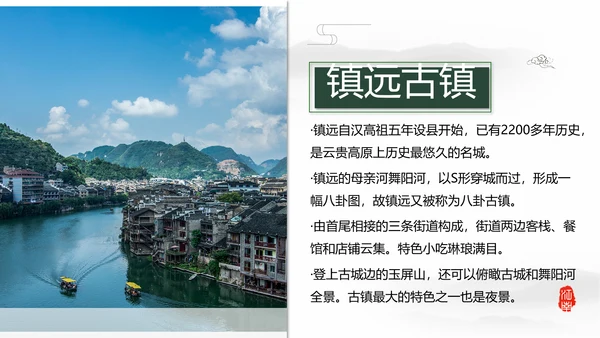 贵州印象旅游景点大山村PPT模板