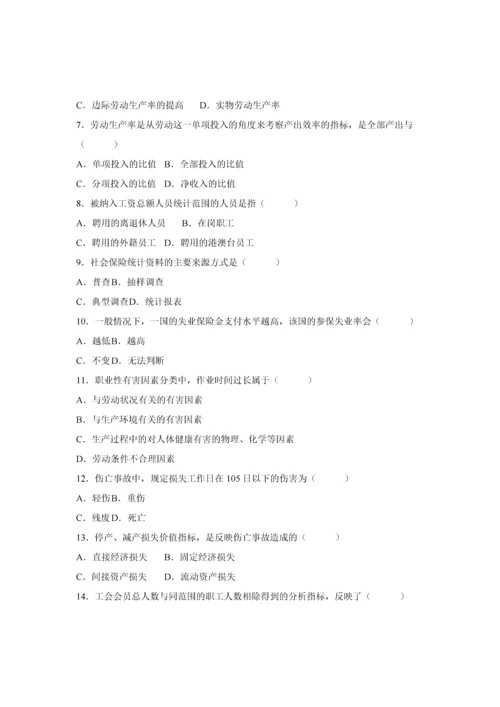 自考劳动和社会保险统计与计算机应用.docx