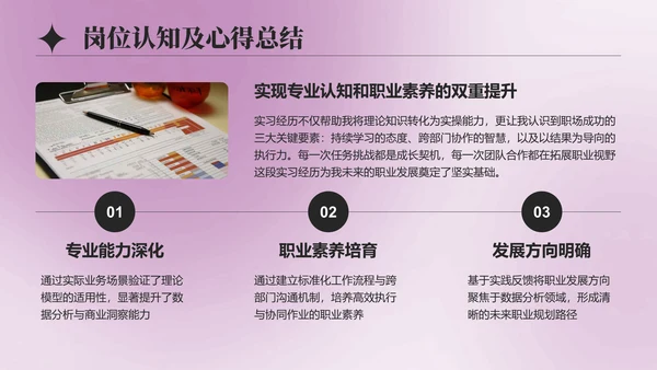 紫色简约风大学生实习总结与心得体会PPT模板