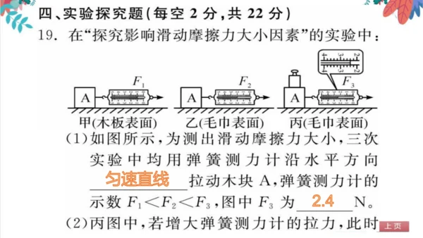 【人教版】物理八年级下册 期中自我测评 习题课件