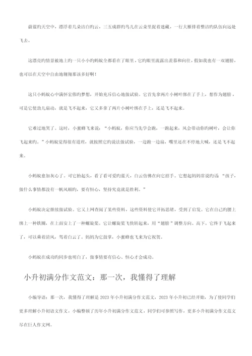 2023年小升初满分作文优质资料.docx
