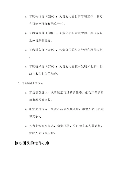 公司核心团队机制方案